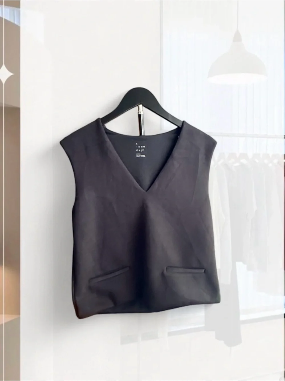 a new day Black V-Neck Structured Sleeveless Tank